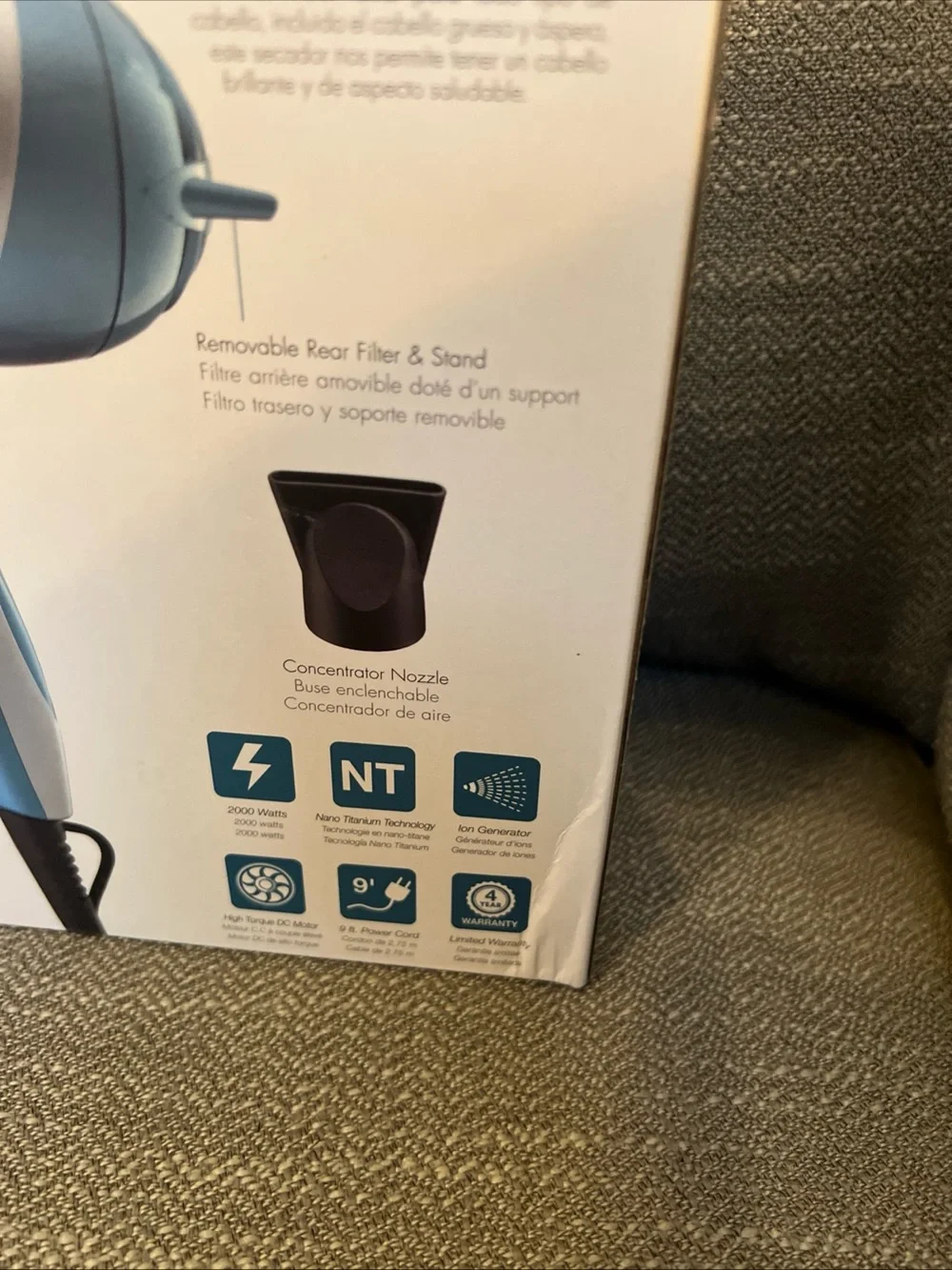 BaBylissPRO Nano Titanium Hair Dryer - Blue